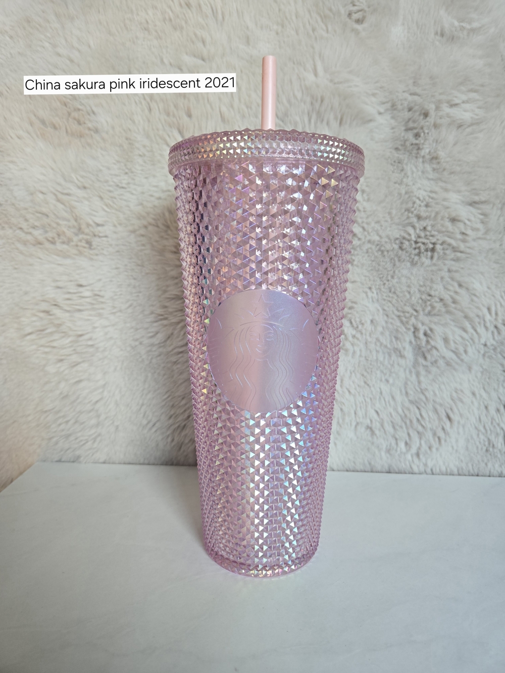 Starbucks Pink Iridescent Studded Tumbler with Straw